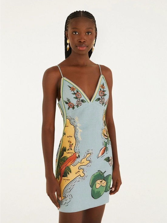 FARM Rio Dresses & Skirts - Farm Rio Blue Beaches Path Ballon Mini Dress